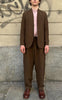 giacca lino brown